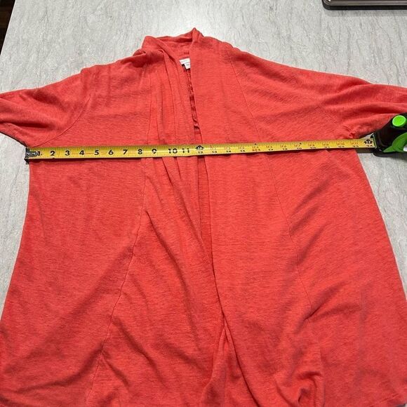 J Jill Women’s Coral Linen Open Front Cardigan Size L - Picture 10 of 15